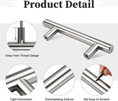 30 Pack 3 Inch (76Mm) Hole Center Cabinet Pulls, Brushed Nickel Kitchen Cabinet