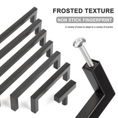 Lot of Matte Square Modern Cabinet Handles Pulls Kitchen Drawer Stainless Steel