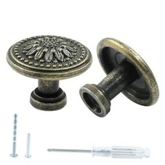 Luomorgo 2 Pcs Antique Bronze Cabinet Knobs, Mid Century Dresser Knobs 2 Pieces