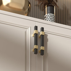 10 Pack Cabinet Handles Black and Gold Cabinet Pulls 3 Inch Hole Center Drawer P