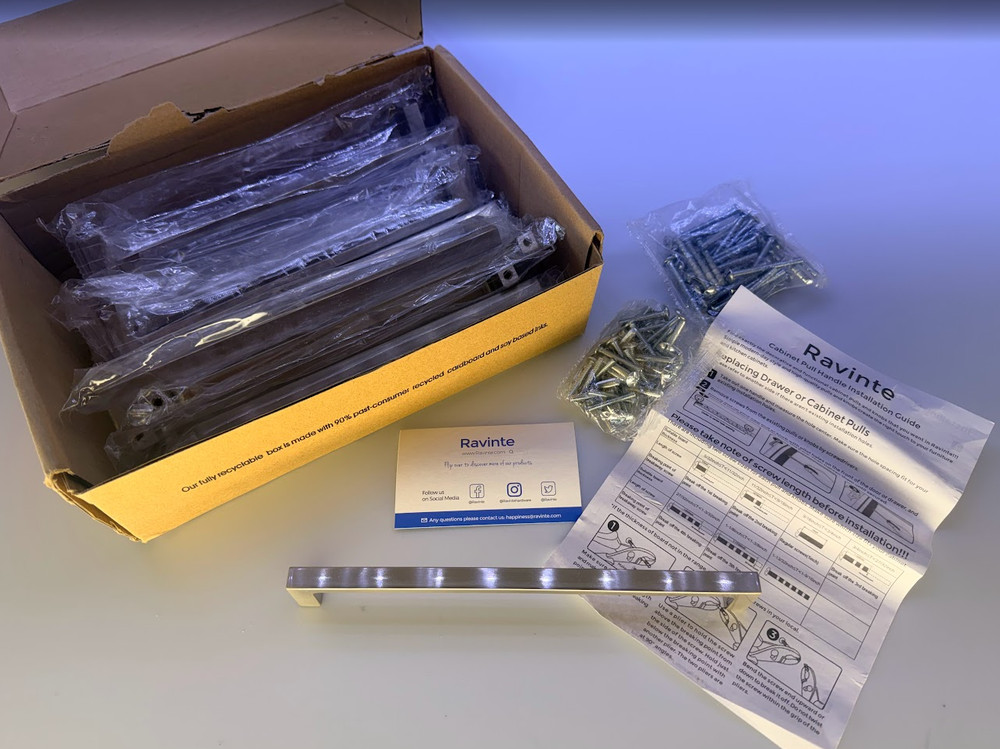 Ravinte 8” Stainless Steel Cabinet Handles (18 count – NEW) – 2 BOXES IF NEEDED