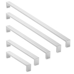 Solid Stainless Steel Cabinet Hardware Square Handle Pull Brushed Nickel