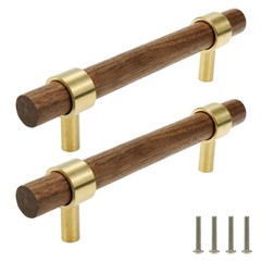 Drawer 5.51″/140mm Pulls Brass Walnut Kitchen Wardrobe Cabinet Hardware Pull …