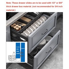 6 Pair of 22 Inch Undermount Soft Close Drawer Slides 100LB Load Capacity Ful…
