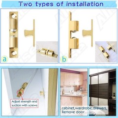 10 PCS 50mm Furniture Cabinet Door Brass Dual Ball Roller Catch Latch Hardware