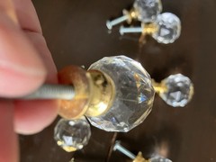 Set of 9 Acrylic Knobs Gold Accent Metal Screws Included