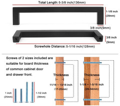 10 tiradores cuadrados 5″ cromo sólido para cocina, baño y dormitorio.