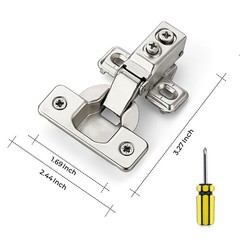50 Pack 25 Pairs 5/8 Inch Overlay Brushed Nickel Short Arm Kitchen Cabinet Hi…