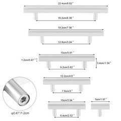 Modern Cabinet Handles Pulls Kitchen Door Drawer T Knobs Stainless Steel LOT