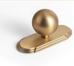 Goo-Ki 1.2”(30mm) Dia Champagne Bronze Cabinet Knob with Backplate, Modern Zinc