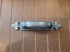 2.5in CC Backplate And Dover Pull In PEWTER Finish-NOS-Vintage Style-silver