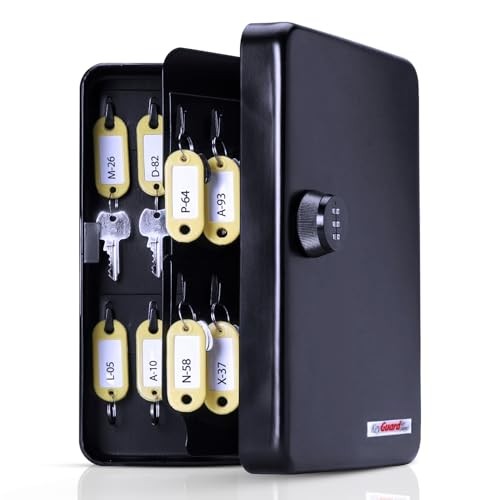 SL-8548 Combination Key Cabinet, Black Finish 48 Hook 3 Dial