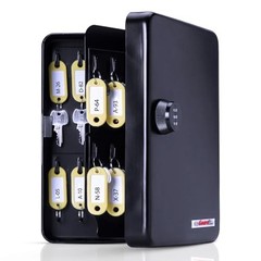 SL-8548 Combination Key Cabinet, Black Finish 48 Hook 3 Dial