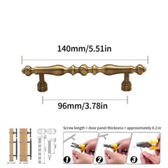 4 Pcs Cabinet Brass Handls Kitchen Drawer Pulls Cabinet Hardware