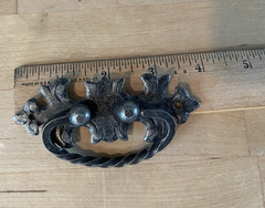 Hager 1 Curved 2 Rustic Ring Pull Handles 1 Knob Forged Iron 4 Arthur Weber Zinc