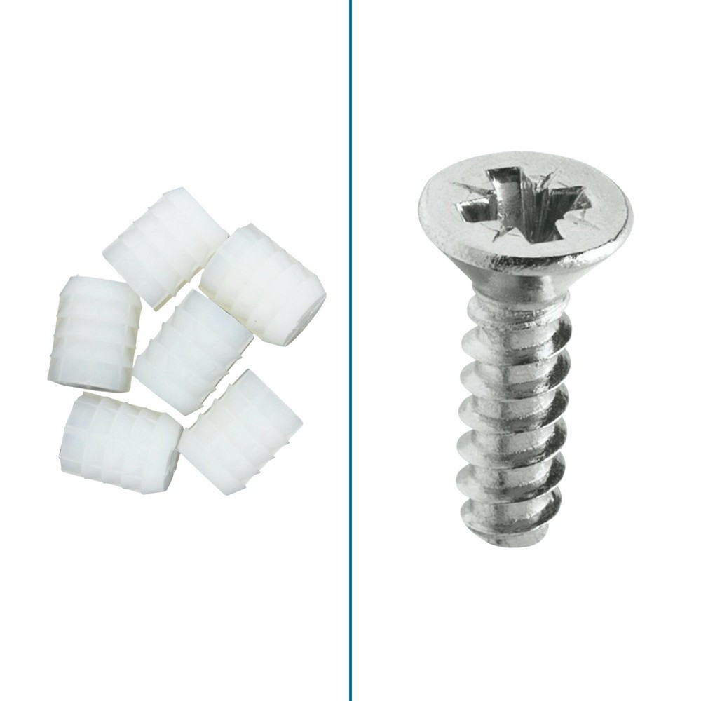 Rok Hardware 8mm Plastic Hinge Dowel Inserts with Screws, 100 Pack – Blum