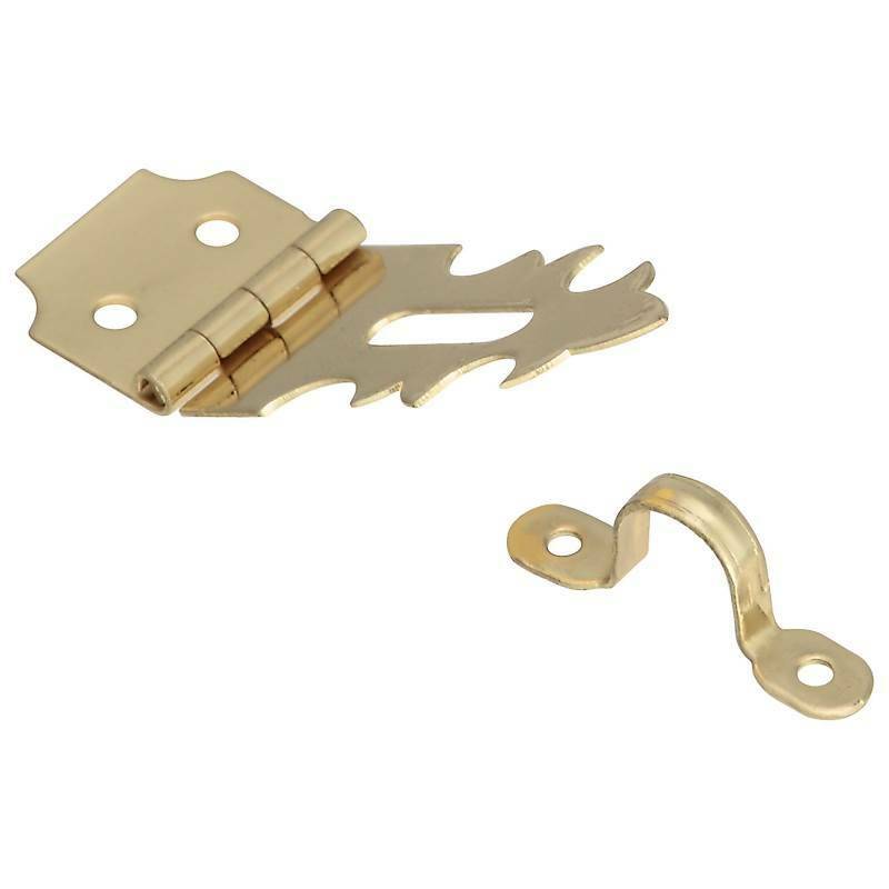 NEW NATIONAL N211-912 3/4″ BRASS CABINET ORNAMENTAL HASP & HOOK HARDWARE 7162175