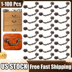 1-100Pcs 3″ Bronze Vintage Drawer Pulls Handles Antique Drop Bail Cabinet Pulls