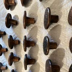 Lot of 32 Rustic Round Hammered Antique Brown/Black Metal Cabinet Knobs 1.5in