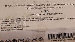 20 Bronzehomm Euro Bar Cabinet Handle 1/2 in D, 5.38-in L, 3″ Oil Rubbed Bronze