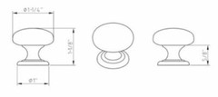 Elements 2980 Florence 1-1/4″ Mushroom Cabinet Knob