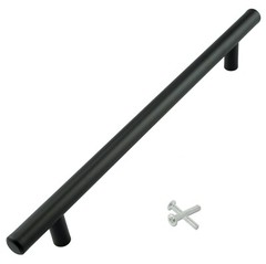T Bar Cabinet Pulls Drawer Knob Handle Hardware Black 10″ w/ screws