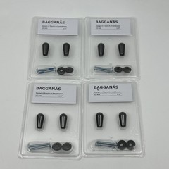 IKEA BAGGANAS Black 2 Pack Knob LOT of 4 – size 13 Mm (1/2”) item 303.384.15