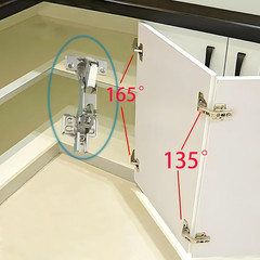 2-Pack 165 Degree Soft Close Cabinet Hinge Suitable for Frameless silvery
