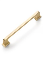 SORWDUERM 10pk Gold Cabinet Pulls Square 5″ (128mm) Hole Center Handles