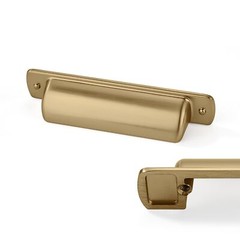 Brass Cup Pulls 3″ 76mm Drawer Handles Brushed Gold 10 Pack Bin Cup