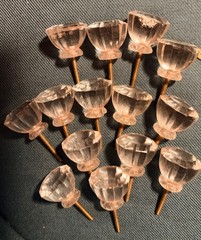 Antique Vintage Style Clear Glass Crystal Cabinet Knob Lot of 14