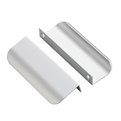 10 Pack Silver Finger Pulls, 76mm 3 Hole Center, 102mm Length, Tab, Concealed