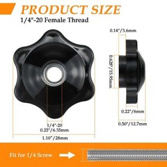 Aerospace Grade 1/4-20 Star Knobs – Durable Black Nylon for Longevity – Set of 4