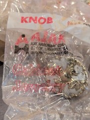 8 Vintage Knob Ajax Provincial Ivory Gold 1 1/4″ Round Furniture Pull Hollywood