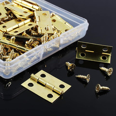 30 Pcs Mini Hinges Miniature Hardware with Screws for Wooden Box Crafts Chest