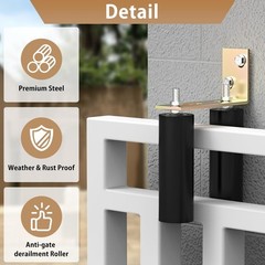 ForoGore 2 Pack 6″ Slide Gate Guide Roller with L-Bracket Universal Sliding G…