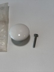 Vintage Original AJAX White Porcelain Drawer Knob Cabinet Jewelry 1.5″ Circle