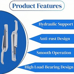 2 Sets Deck Box Hydraulic Hinge Compatible with Most Keter Deck Box Models, O…