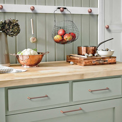 Brushed Copper Cabinet Pulls with 5”Hole Centers, Modern Style Zinc Alloy Cabin
