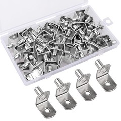 50 Pcs Shelf Pegs Pins，1/4 Inch Upgraded Diameter L-Shaped 6.35mm, Silver