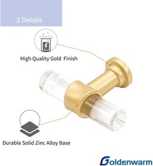 Elegant 4 Inch Acrylic Cabinet Pulls – 5 Pack in Luxurious Matte Gold Finish