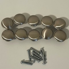 Set of 10 Brushed Nickel Finish Cabinet Knobs Round Dome Drawer Pulls