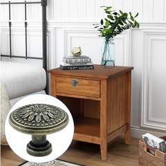 Luomorgo 2 Pcs Antique Bronze Cabinet Knobs, Mid Century Dresser Knobs 2 Pieces