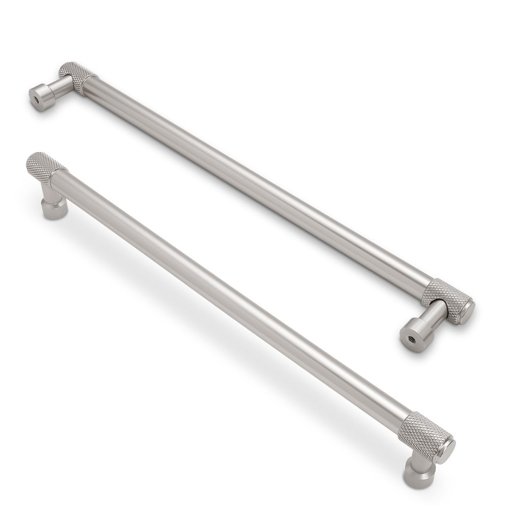 POVEFONK 6 Pack 12-3/5 inch(320mm) Brushed Satin Nickel Knurled Cabinet Pulls
