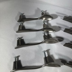 Set of 8 Utensil Drawer Cabinet Pulls 4 Fork 4 Spoon Handle Kitchen Bar Silver
