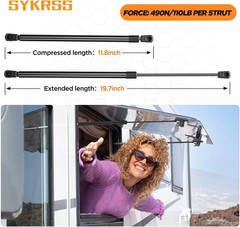 C16-17796 20″ Gas Strut 20 inch 110Lbs/489N Struts Shock Lift Support Gas Spring
