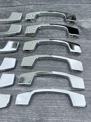 Lot of 12 Vintage Mid Century Modern Silver Chrome Metal Drawer Pulls Atomic