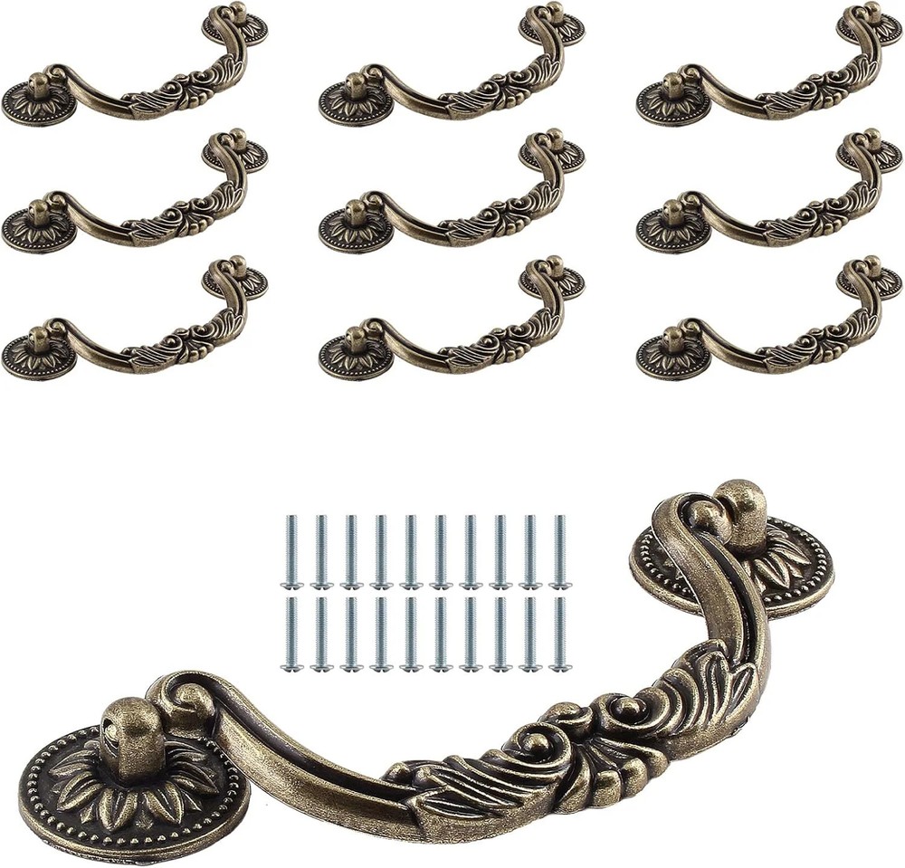 10 Piece Drop Drawer Handles 5 Inch(128mm) Hole Centers – 6.2 Inch Total Length,