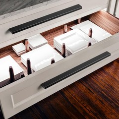 6 Pack 7 9/16 Inch Matte Black Knurled Cabinet Pulls – Modern Bar Handles – T…