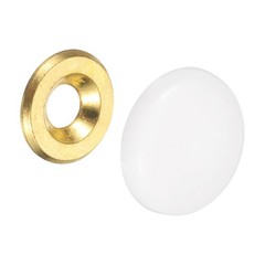 30 Pcs 16.8mm Decorative Caps Cover Nails, Zinc Alloy Screw Covers Caps, White